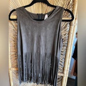 Suede fringe tank NWT